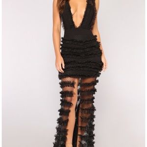 Fashion Nova sexy black mesh dress.